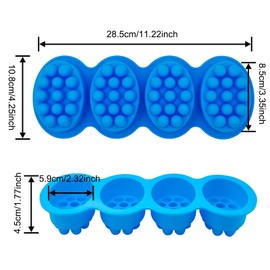 WOOPSOO 2 Pcs Massage Soap Molds Massage Silicone Molds Cake Molds for Home Handmade DIY Tray Bars Wax Melts Tool