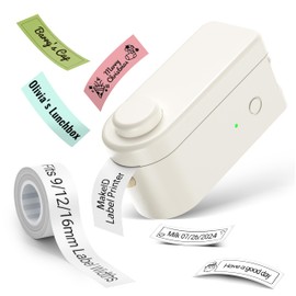 Makeid Label Makers, L1 Label Maker Machine, Portable Wireless Sticker Label Makers for Home, School, Office Use, Rechargeable Thermal Printer with Multiple Fonts, Templates - Beige, 203dpi