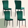 FENZARD Modern Black Velvet High Back Dining Chairs, Set of