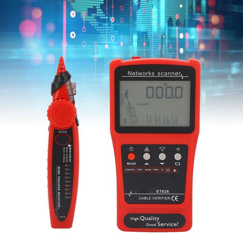Network Cable Tester Tracer Kit Multifunctional CAT5 CAT6 Ethernet Wire