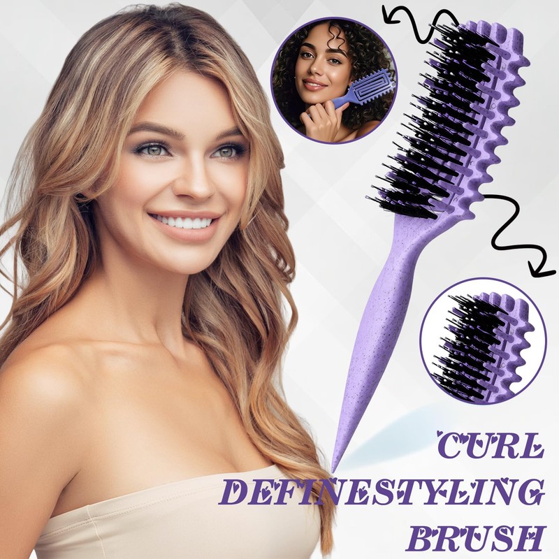 Curling Brush for Curls, Gentle Detangling & Styling without Pulling,