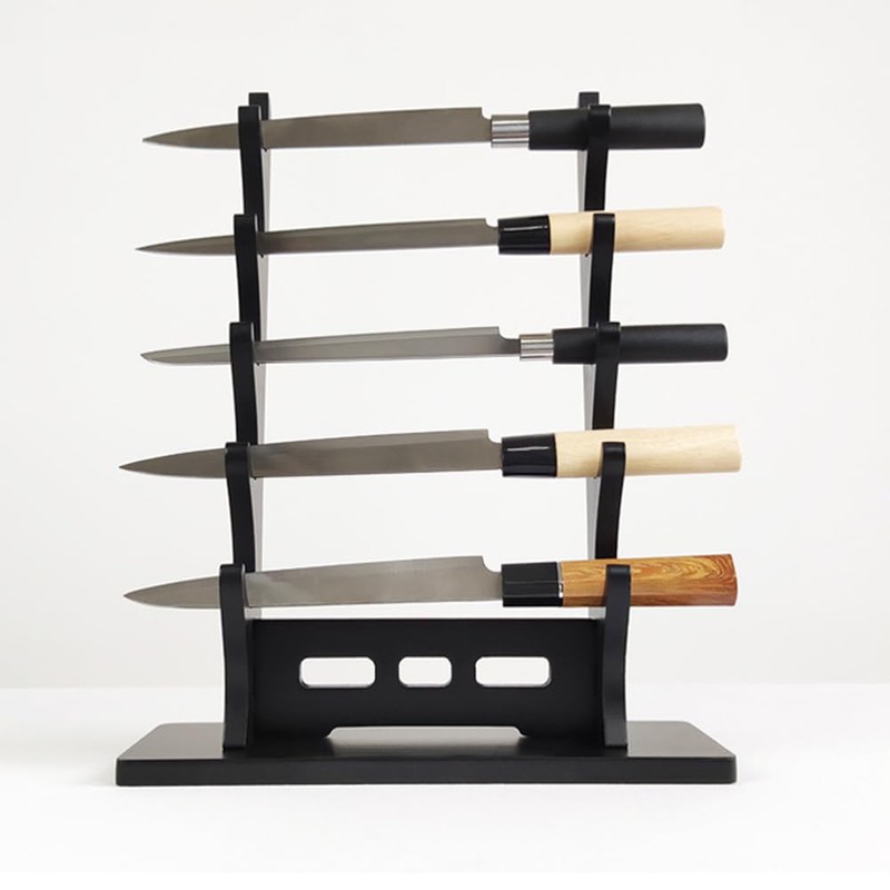 5 Tier Sword Stand Display Sword Rack Stand, Black Katana