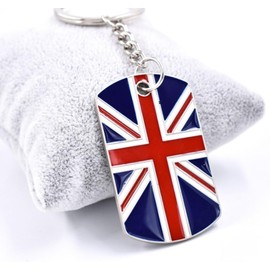 TEHAUX Llavero Bandera del Reino Unido para Bolsa y Decoración de Aleación de Zinc, Adorno de Llavero Creativo Paquete de 2 Piezas Adecuado para Temporada de Graduación