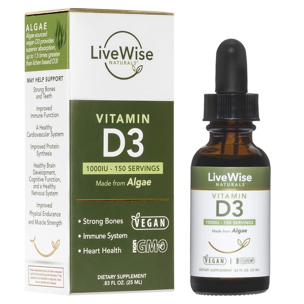 Vitamin D3 Liquid Drops, Vegan Friendly …