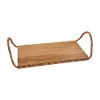 Mud Pie Brown Bead Wood Serving Tray, Small, 22 1/2"