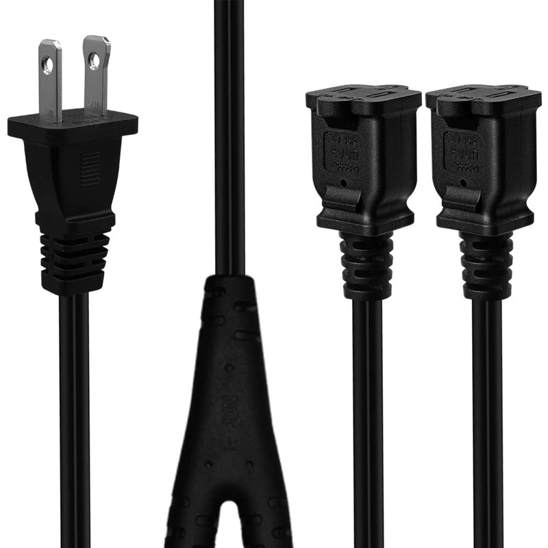 Strhowill Nema 1-15P to Dual Nema 1-15R Splitter Cable Polarized,US