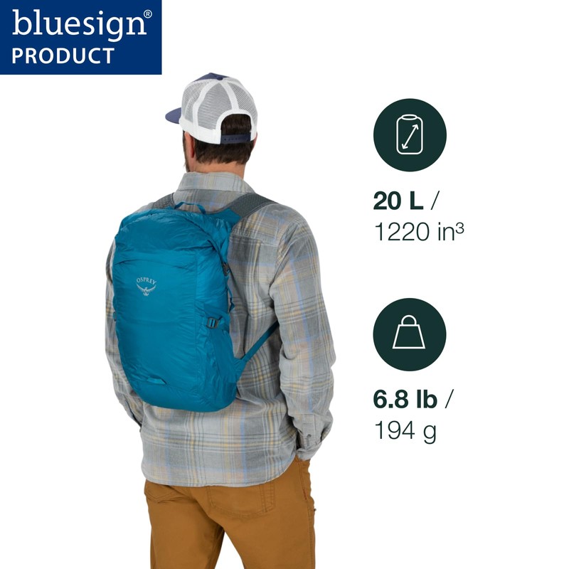 Osprey Ultralight 20L Dry Stuff Pack, Waterfront Blue