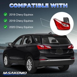 Misakomo Tail Lights Compatible with Chevy Equinox 2018 2019 2020 - Left Driver Side Rear Brake Lamp Replace 84769835 - Taillight Halogen Type NON-LED (w/Bulb)