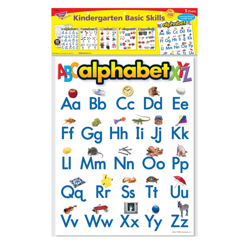 TREND enterprises, Inc. Kindergarten Basic Skills Learning Chts Combo Pk,