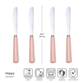 Darbie Angell Happy Collection Spreaders, Set Of 4, Pink