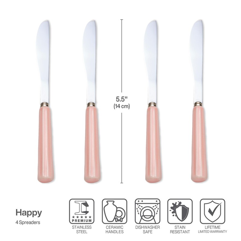 Darbie Angell Happy Collection Spreaders, Set Of 4, Pink