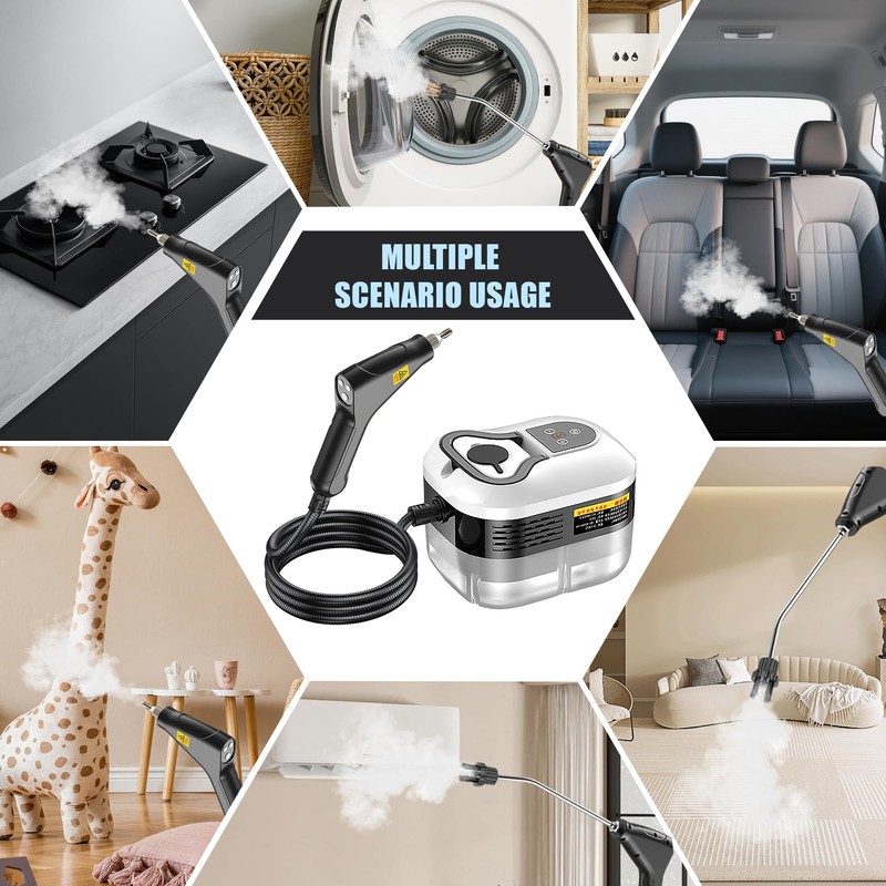 Powerful 2500W Handheld Steam Cleaner,15s Fast Heat-Up & High-Pressure Steam,