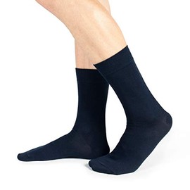 Ciocca Mens Short Warm Twisted Cotton Heavy Duty Socks - 6 Pairs, Blue-6 Pairs