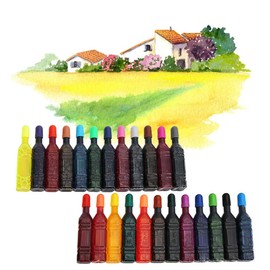 24 Colors Ink Refill kit, Watercolor Pen Washable Children Painting Tool Art Supplies for Watercolor Pen(24 Colors) Inks