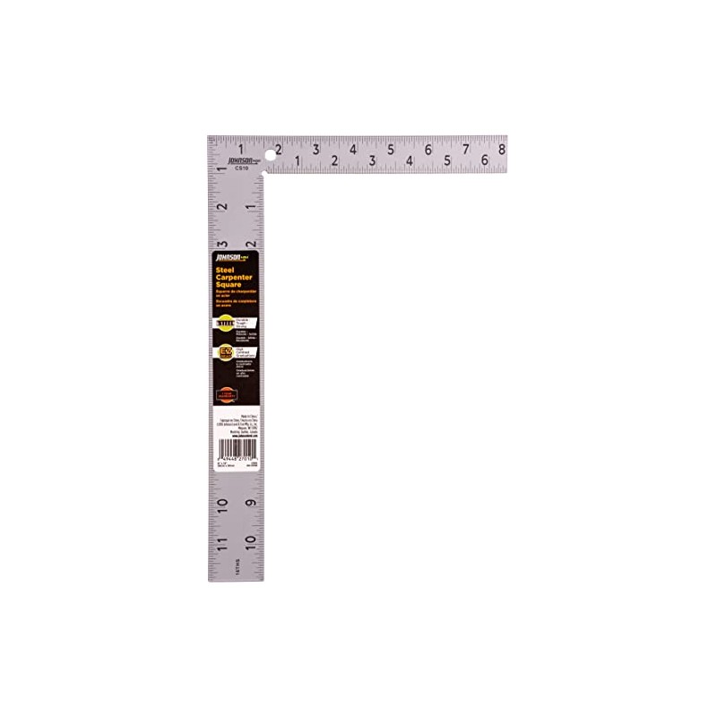 Johnson Level & Tool CS10 Professional Easy-Read Steel Carpenter Square,