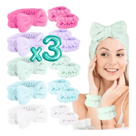 Banda Diadema Cabello Muñequeras Cuidado Facial Skin Care F                                                                                           