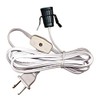 National Artcraft® 6' Heavy-Duty Lamp Cord Set with Clip-in Socket, Switch and Plug - White (Pkg/1)