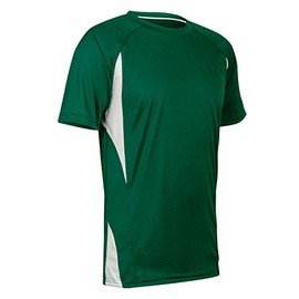 CHAMPRO Top Spin Lightweight Polyester Baseball Jersey, Adult Large, Forest Green,White