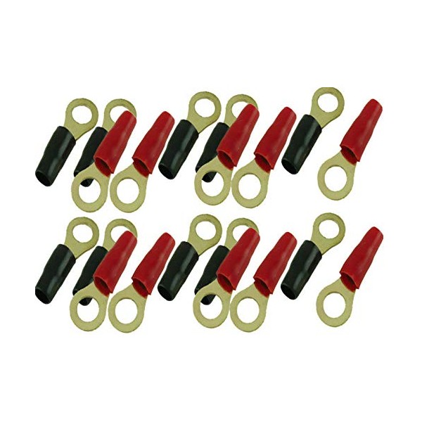 (20) Wire Ring Terminal Gold 4 AWG Gauge 3/8" Connector