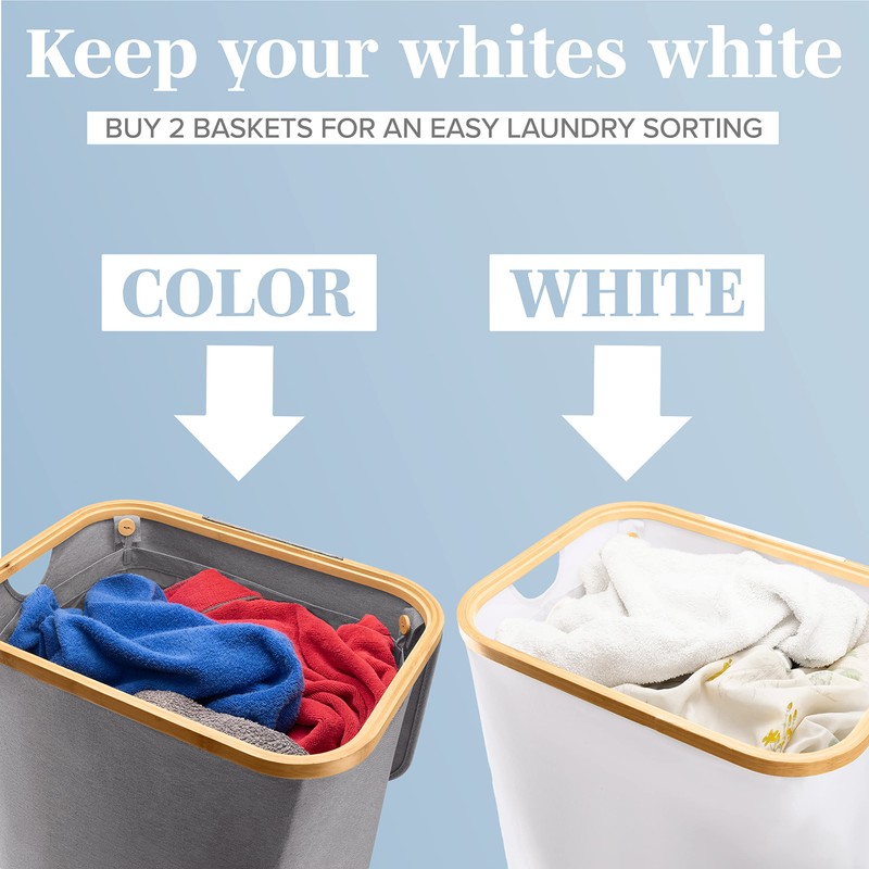 LONBET Laundry Basket with Lid, Made from Breathable Fabric |