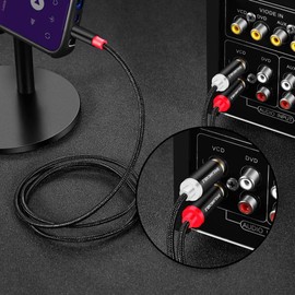 SHULIANCABLE 3.5mm to 2RCA Convert Stereo Audio Cable, Male to 2*Male RCA Cable Y Splitter Design for Smartphones, Tablets, TVs and More (1M)