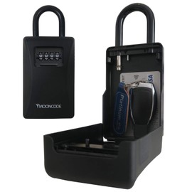 Frostfire Mooncode - 100% Weatherproof Large Portable Key Storage Security Lock with Shackle. Reinforced Security with 2 Year Guarantee. Black