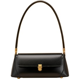 Farcauo Vintage Shoulder Bags Small Purses for Women Pu Leather Handbags Black Shoulder Purse With Zipper