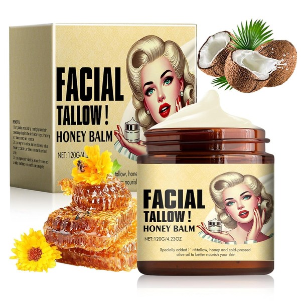 Whipped Beef Tallow and Honey Balm,Beef Tallow for Skin, Tallow