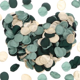 M METERXITY 600-Pack Silk Artificial Flower Rose Petals, 1.38x1.38 Inch Silk Rose Petals Wedding Faux Flowers for Wedding/Party/Aisle Runner/Bridal Shower/Table Decor [Champagne+Blue+Green]