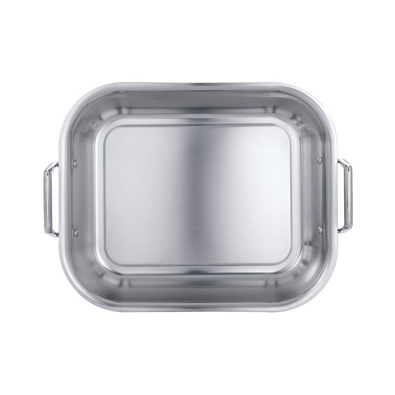 Tramontina 16.75-Inch Stainless Steel Roasting Pan with Rack, Flared Edge