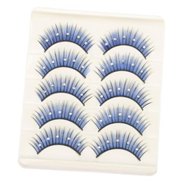 Baluue 5pares Pestañas Postizas Coloridas Con Rhinestones Brillantes Para Festival y Cosplay Extensiones Largas y Voluminosas Para Maquillaje De Ojos Uso Profesional y Personal