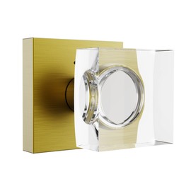 Antique Brass Door Knob Privacy Door Knobs Crystal Door Knobs Interior with Lock, Old Style Antique Door Knob Glass Door Knob Square Door Handle for Bedroom Bathroom Lockable Door Knob