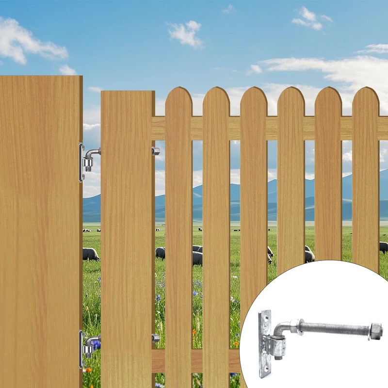 (4 Pack) 6'' J-Bolt Post Hinge, Heavy Duty Galvanized Gate