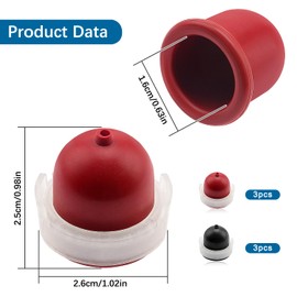 VooGenzek 6 Pieces 694395 Primer Bulb Replacement, Carburettor Fuel Bulb, Carburettor Primer Compatible with Briggs & Stratton 496115 4180 5085 (Red + Black)