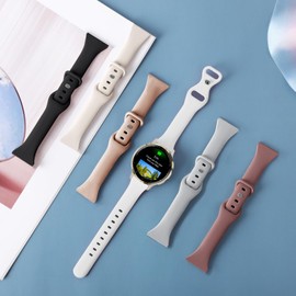 CUNUJIX 2 Pack Sport Slim Silicone Watch Bands Compatible for 18mm Garmin Venu 3s/Vivoactive 4s/ Venu 2s/ Vivomove 3s /Forerunner 255S/265S, Thin Soft Narrow Strap Wristband for Women Men