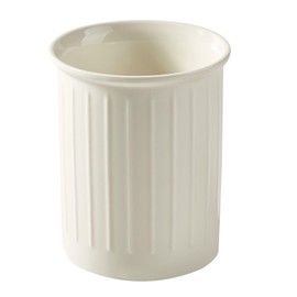 ACKEIVTO Kitchen Utensil Holder - Farmhouse Utensil Holder for Countertop - Ceramic Utensil Crock - Kitchen Decor & Housewarming Gift (White)