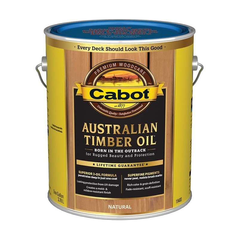 Cabot 140.0019400.007 Australian Timber Oil Water Reducible Stain, 1 gal,