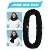 Earmuff Scarf Hat and Gloves for Women, Black Ivory Winter