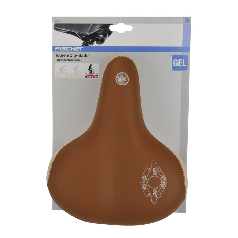 fischer Bicycle Saddle with Elastomers, Cappuchino
