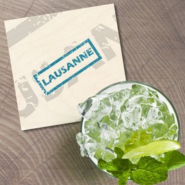 Unbranded LaUSAnne Grunge Travel 4'' X 4'' Square Wooden Coaster