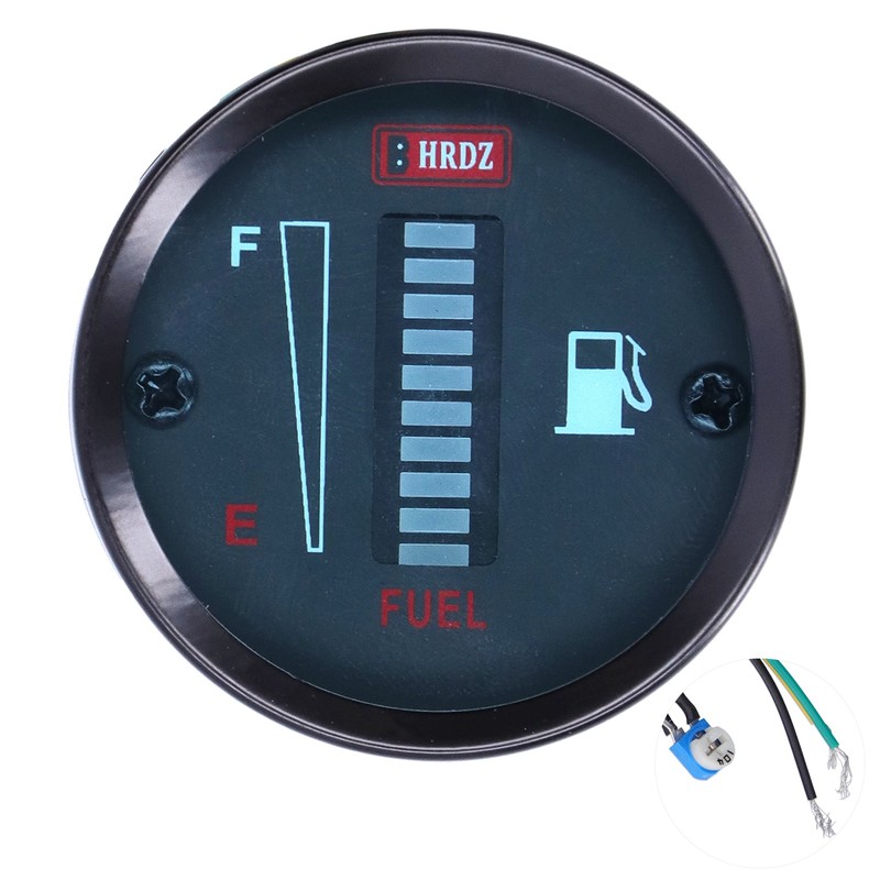 LED Fuel Meter Gauge Indicator 52mm Dia 12V Adjustable Resistance