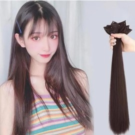 Hair piece wig part female hair extensions light (WFIOV2E) 03 straight hair 60 dark brown WFIOV2E / 헤어 피스 가발 부분 여성 붙임머리 가벼운 (WFIOV2E) 03생머리60다크브라운WFIOV2E