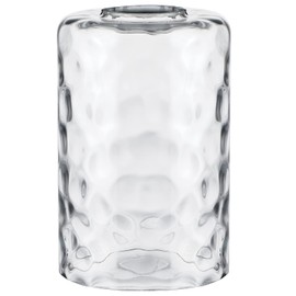Skelang Hammered Lip-less Glass Lamp Shade, Cylindrical Light Cover with Fitter Opening, Replacement for Chandelier, Pendant, Bathroom Vanity Light