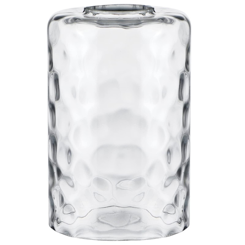 Skelang Hammered Lip-less Glass Lamp Shade, Cylindrical Light Cover with