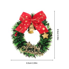 GLEAVI 12pcs Mini Christmas Wreaths: 2.55in Miniature Christmas Wreath with Bow Bell Holiday Ornaments for Indoor Xmas Tree Dollhouse Decoration