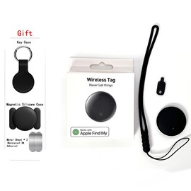 Wireless Tag Bluetooth Luggage Tracker Works with Apple Find My APP (iOS Only, Not for Android), Keys Finder and Item Locator for Luggage,Car, Backpack, Suitcases, Replaceable Battery (Black) gps para auto weatherproof magnetic case-works - Quantity: Pac