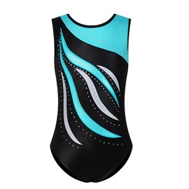 ESHOO Gymnastics Leotards for Girls, Dance Ballet Camisole Athletic Leotard One-Piece (Blue,9-10Y)