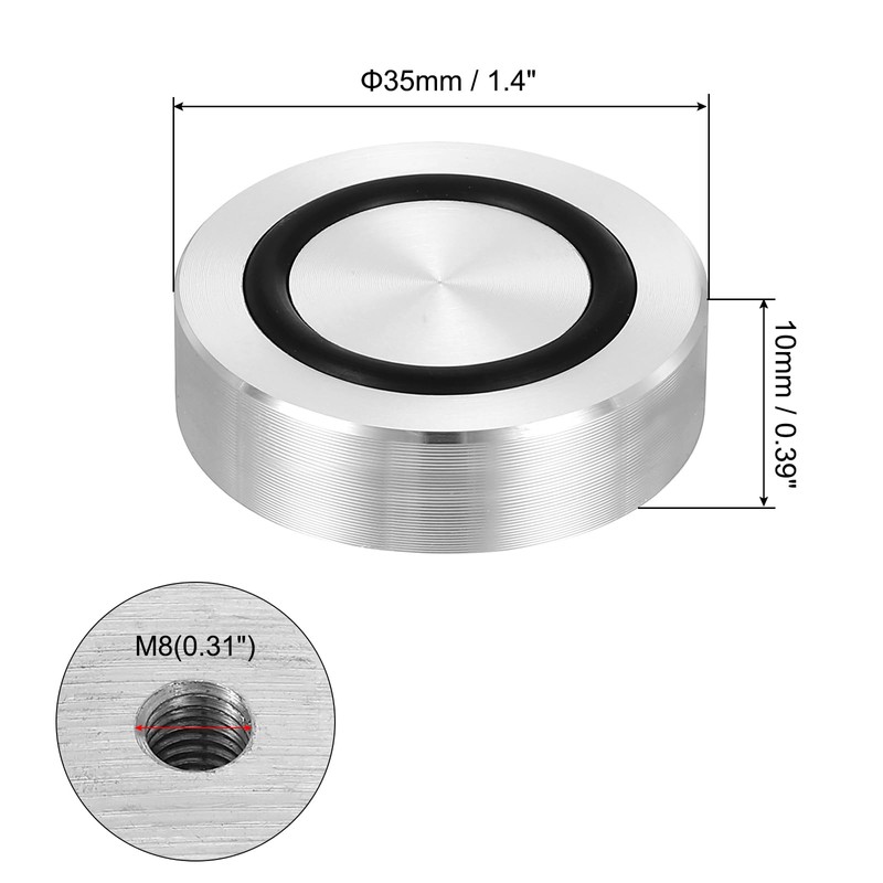 uxcell M8 Thread 35mm / 1.4" Dia 10mm Thick Aluminum