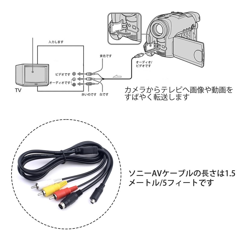 VMC-15FS VMC Audio Video Cable, AV to RCA Cable Cord
