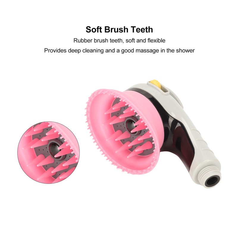 Pet Shower Head Brush with Switch Universal Soft Teeth Massage